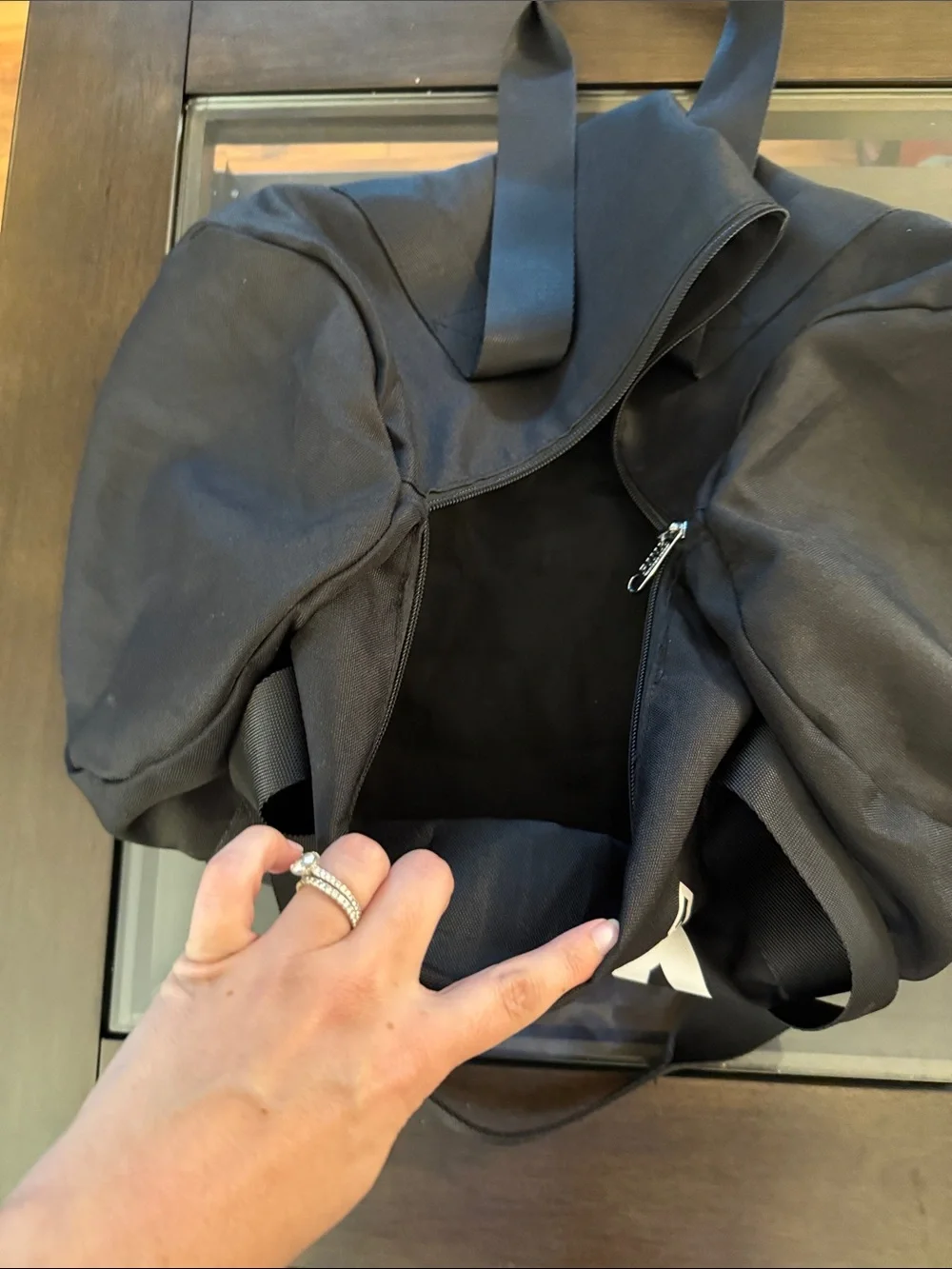 PINK Victoria's Secret Black Small Duffle with Bold Logo